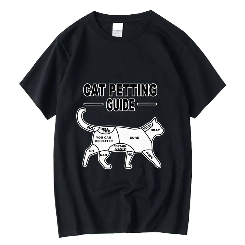 

XIN YI Men's high quality t-shirt 100% cotton funny cool cat print casual loose t-shirt tee for men t-shirt top men clothing