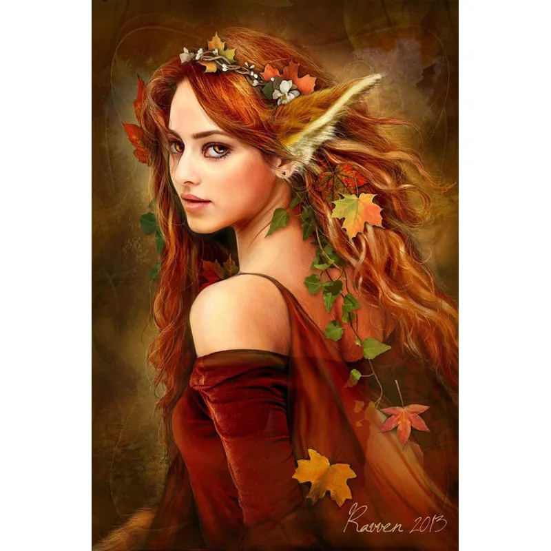 5D Diy Diamond Painting Elf Girl Cross Stitch Diamond Embroidery Full Square Circle Wall Art Wedding decoration