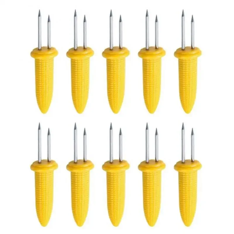 

Кукурузная вилка для барбекю из нержавеющей стали, желтый, 10/20/30 шт.