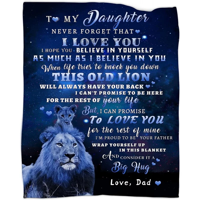 

To My Daughter Christmas Birthday Gifts Soft Flannel Throw Blanket for Couch Bed Lightweight Blankets for Sofa Travel Blanket