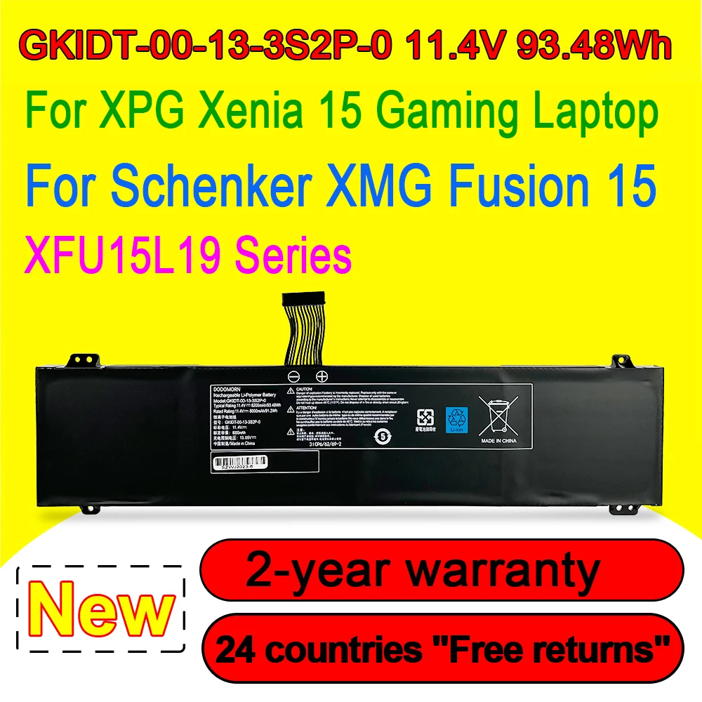 GKIDT-00-13-3S2P-0 For XPG Xenia 15 For Schenker XMG Fusion 15 XFU15L19 GKIDT-03-17-3S2P-0 Battery 100% NEW High Quality