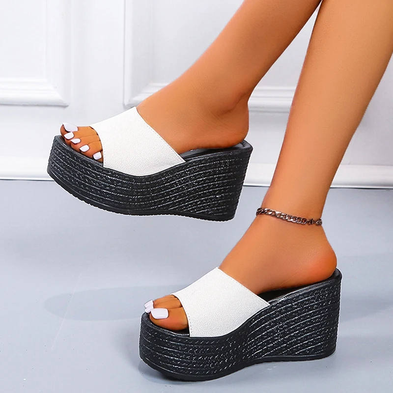 

Rimocy Chunky Platform Slippers Women Summer 2022 Wedges Heels Gladiator Sandals Plus Size 34-43 Outdoor Slides Flip Flops Mujer