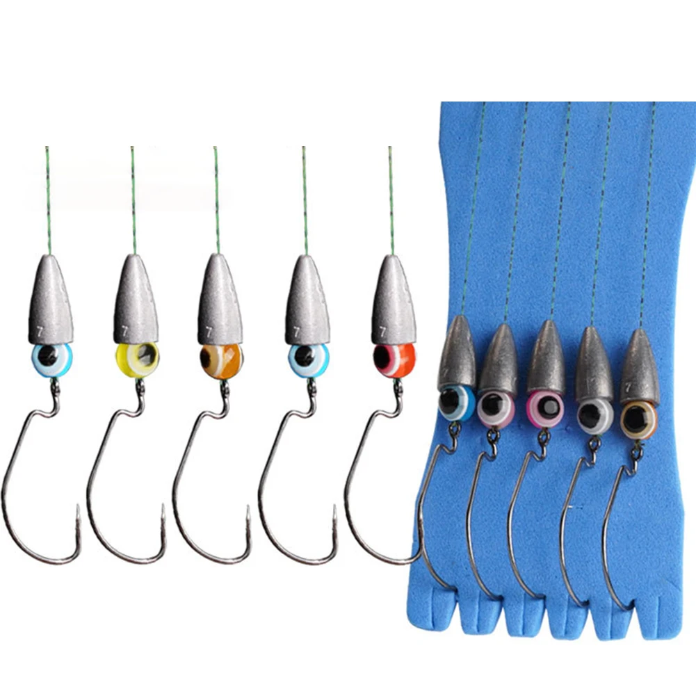

5pcs/Lot New Style Texas Rig Set Hooks For Bass Fish Carolina Fishing Tackle Kit Sequined Bullet Lead Pendant Combination