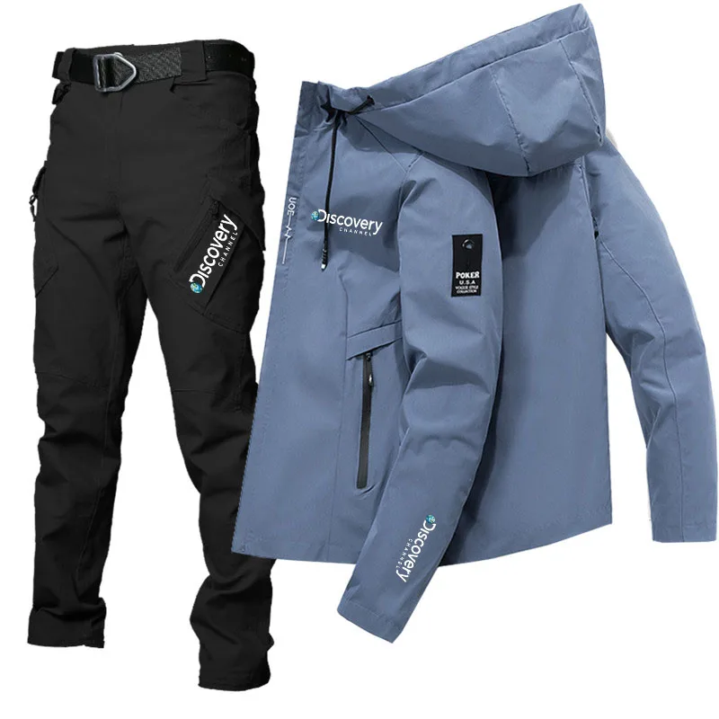 Discovery Clothing Fishing Suit Fall Outdoor Camping Mountaineering Suit 2022 Men's Breathable Hooded Windbreaker Adventure Suit