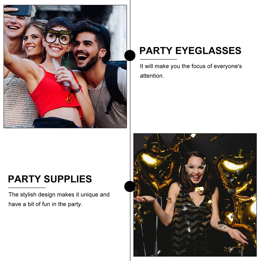 

New Glasses Year Party Eyeglasses Photo Eyewear Booth Happy Frames Years Eve Funny Framesupplies Props Graduation Dress Number