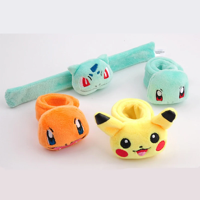 

Pokemon Pikachu Plush Wristband Bracelet Squirtle Bulbasaur 1.5mm Crystal Super Soft Pop Circle Holiday Dress Up Birthday Gifts