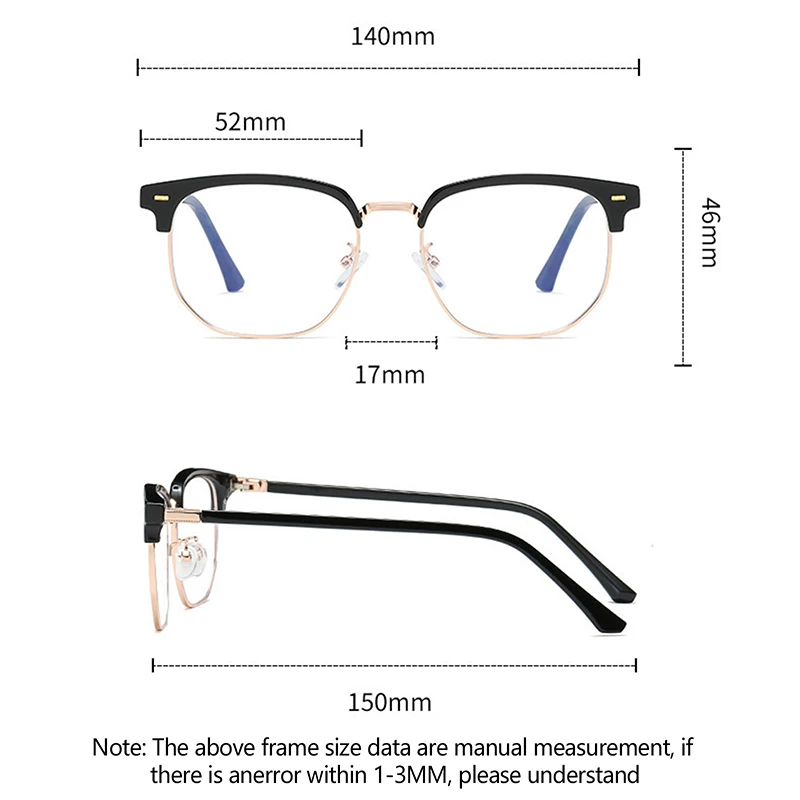 Винтажные очки с защитой от синего света для женщин и мужчин в полуоправе модные