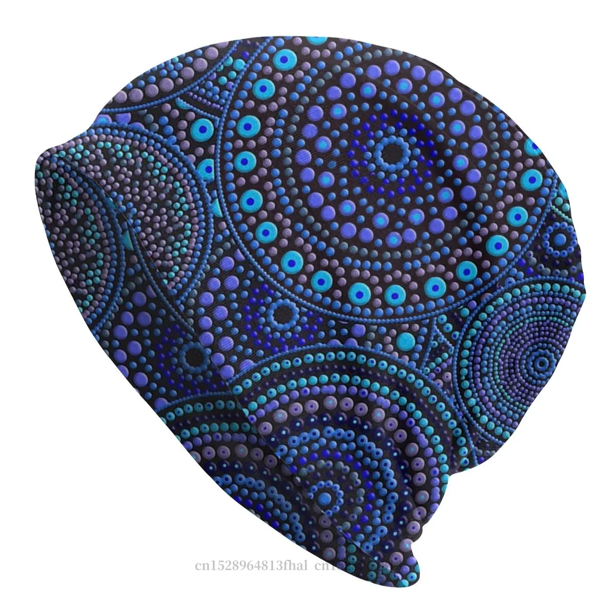

Bonnet Hats Australian Aboriginal Art Men Women's Thin Hat Dot Circles Blues Spring Warm Cap Hip Hop Skullies Beanies Caps