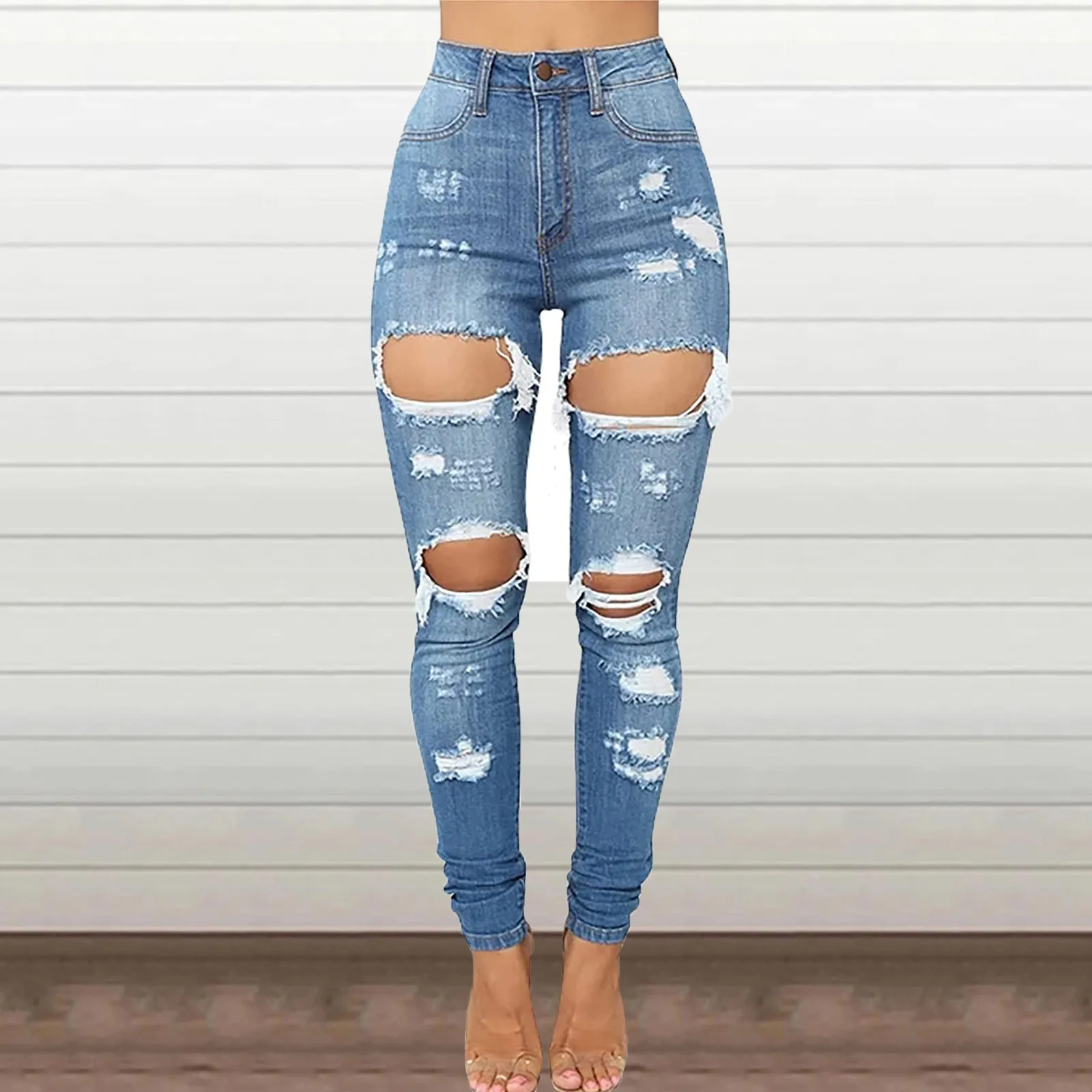 Jeans Butt Waisted Ripped Jeans Distressed Juniors Stretch High For Women  Women's Lift Skinny Women's Jeans - купить по выгодной цене | AliExpress
