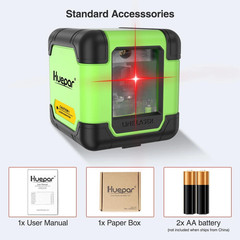 

Huepar 2 Линейный Лазерный Уровень Профессиональный Зеленый Красный