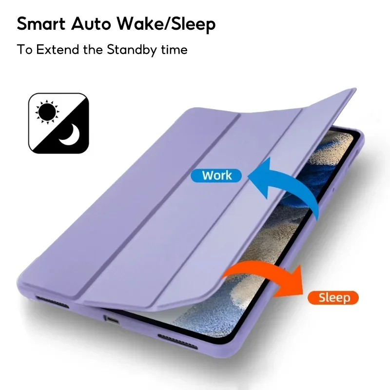 Чехол для Samsung Galaxy Tab S9 X710 S6 Lite P610 P615 A7 A8 X205 X200 S7 S8 11 PU Tablet Cover Smart Case