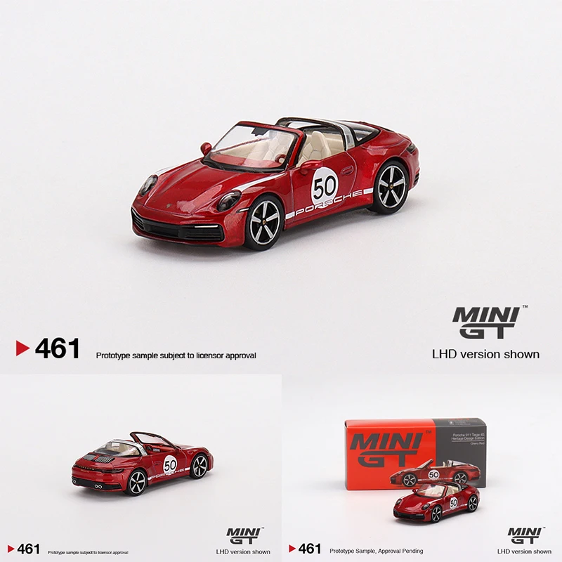 

MINIGT 1:64 911 Targe 4S Heritage Design Edition Cherry Red Alloy Diorama Car Model Collection Miniature Carros Toy 461 In Stock