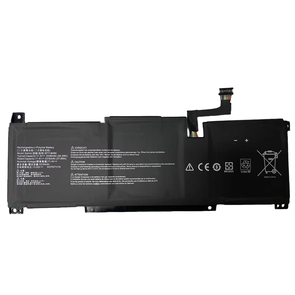 Фото BTY-M494 11,4 В, 39,3 Втч, 3448 мАч, аккумулятор для ноутбука MSI MODERN 14 C11M C12M C12MO 15 A10RB A11M для Mechrevo MR X3 X3-LH01 №3