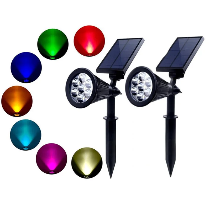 

Solar Led Lights Outdoor Adjustable Solar Spotlight Changing Color Outdoor Waterproof Landscape Lawn Lamp Solar Garden Light