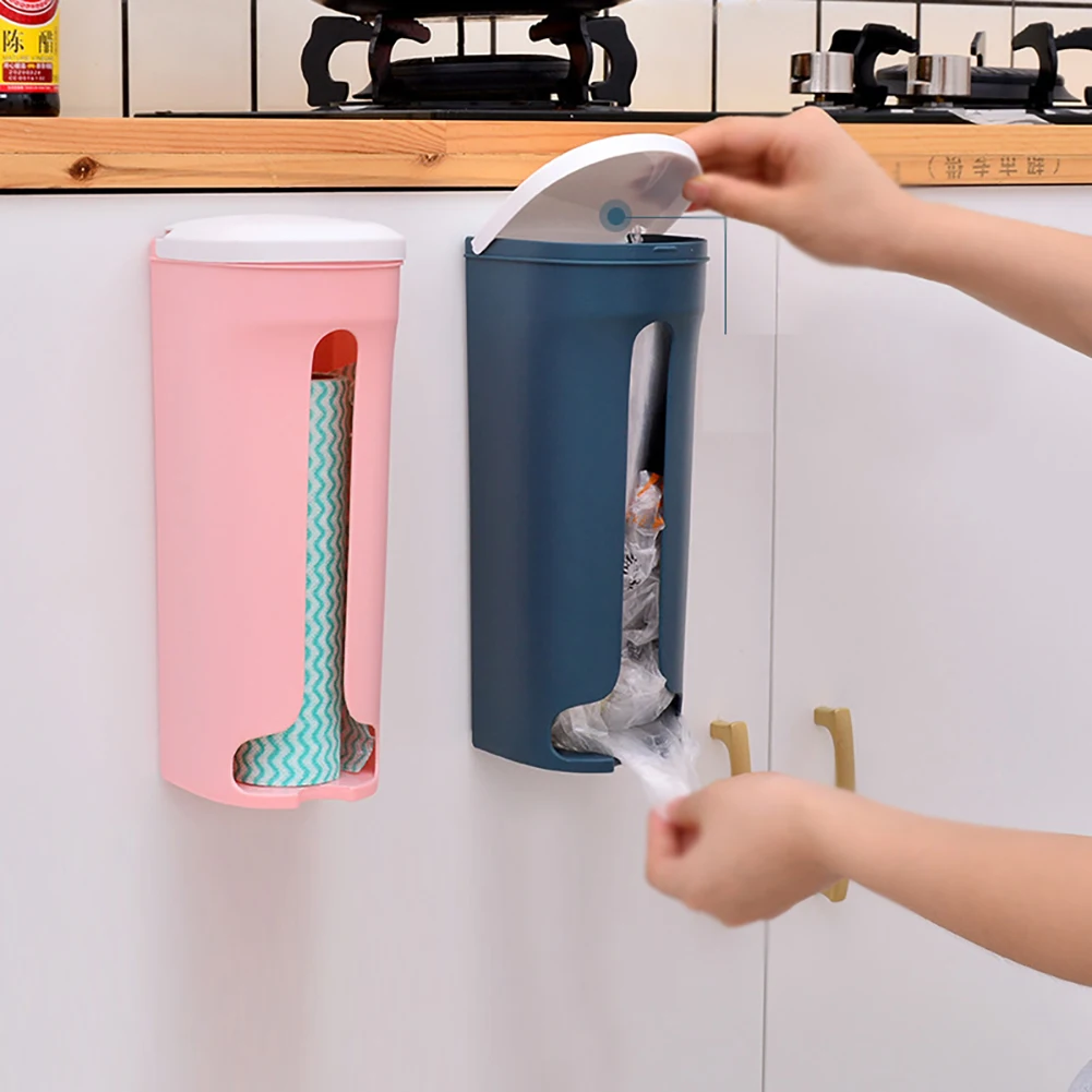 

Home Garbage Bag Box Kitchen Organizer Bathroom Wall Hanging Storage Rack Bags Dispenser Storing Rack Drawing Storage Box Holder