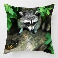cute animals pillowcase raccoon wildlife printed pillowcase for home bed chair decorative pillows covers hotel decoration