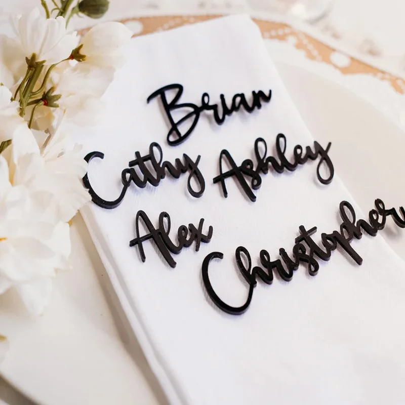 Индивидуальное акриловое название лазерная резка украшения для свадебного