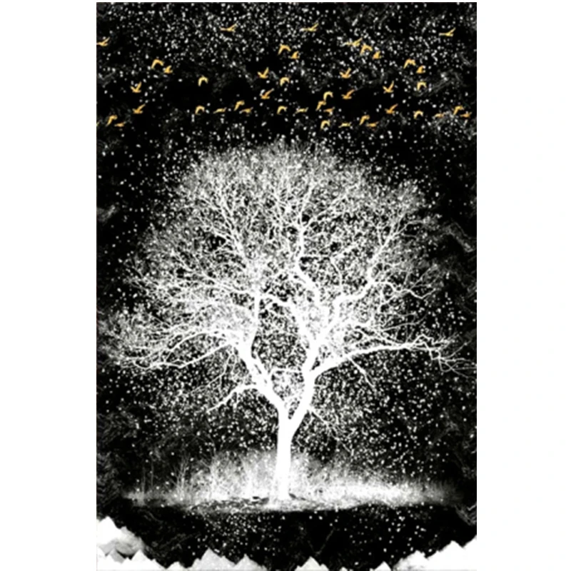 

Diamond Painting Black And White Tree 5d Diy Mosaic Full Square Drill Diamant Of Rhinestone Daimond Embroidery Pictures Sales