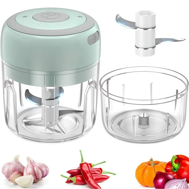 

100/250ml Mini USB Wireless Electric Garlic Masher Press Mincer Vegetable Chili Meat Grinder Food Chopper Kitchen Tools