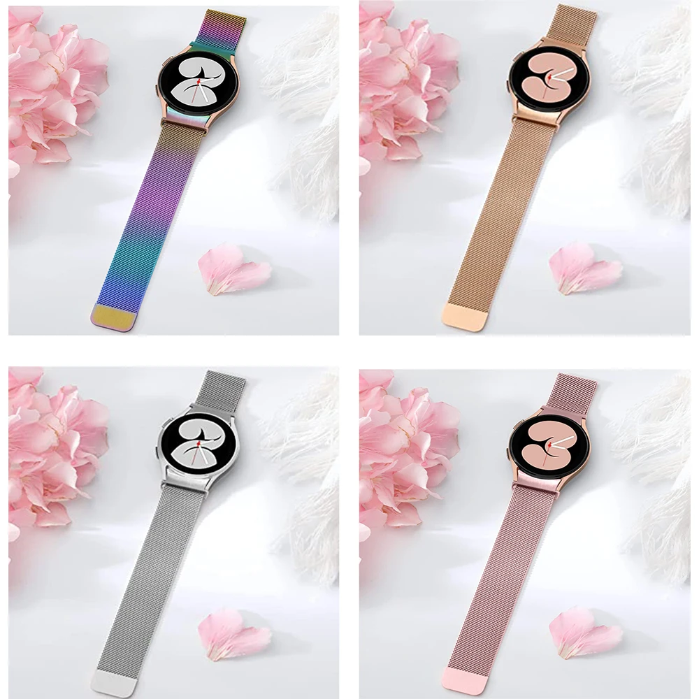 No Gaps Band For Samsung Galaxy Watch 4/5/5 pro 44mm 40mm 45mm 20mm Milanese Loop Bracelet Galaxy Watch4 classic 46mm 42mm Band