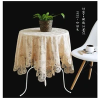 luxury decor lace tablecloth round table cover gold cotton table cloth home furniture dining placemat tovaglia natalizia rt21
