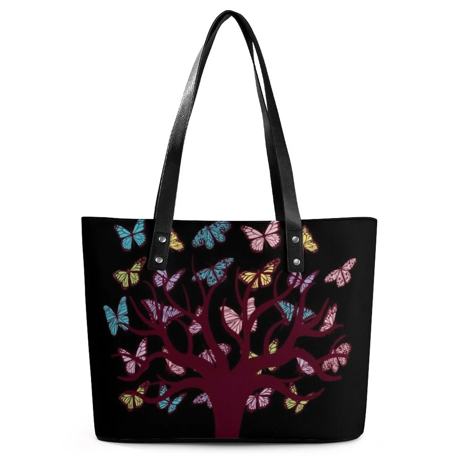 

Красивые сумочки на день рождения с изображением дерева и бабочек, школьная сумка-тоут для влюбленных насекомых, милая сумка через плечо, Ка...