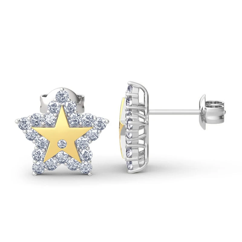 

Женские серьги-гвоздики из серебра 925 пробы, с муассанитом