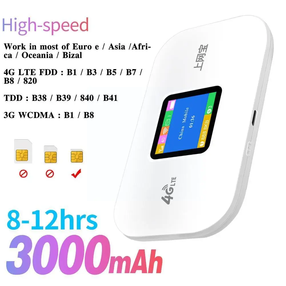 

Benton Unlock 4G Lte Router Wireless Wifi Portable 3000mah Outdoor 150mbps Hotspot Repeater Modem Mifi Mini Sim Pocket Card F1I6