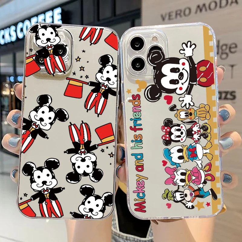 

Disney Cute Mickey For iPhone 14 13 12 11 Pro 12 13 Mini X XR XS Max 6 6s 7 8 Plus Clear Phone Case Back Shell TPU Shockproof