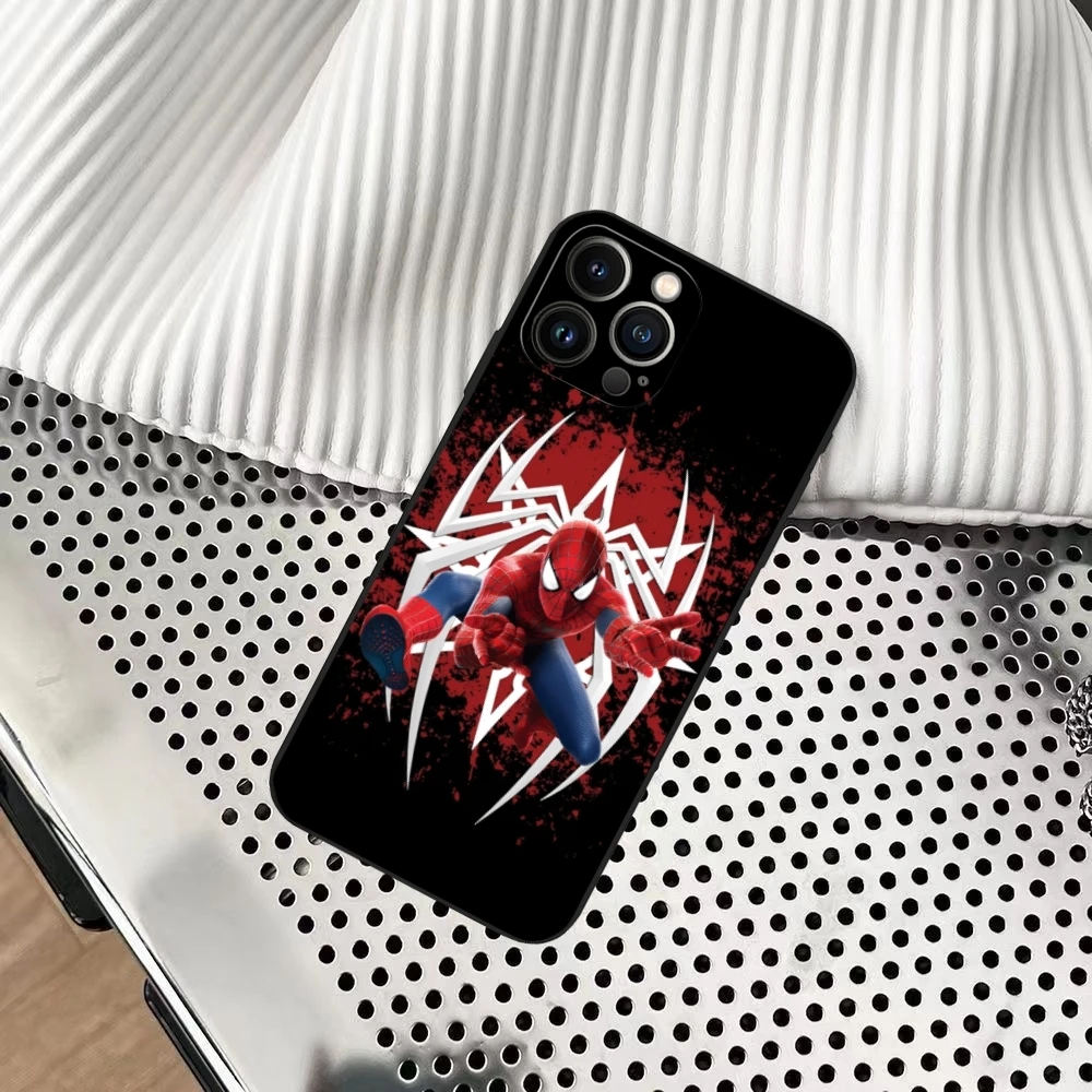 Чехол для телефона S-Spider-M-Man iphone 15 14 13 12 11 Mini Pro Max Plus Противоударная задняя крышка