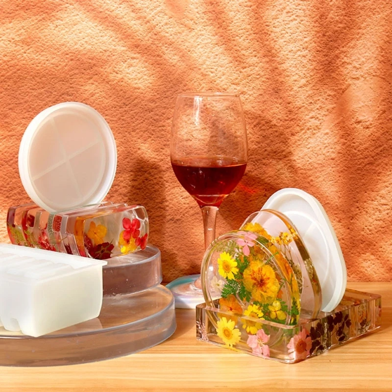 

Формы для эпоксидной смолы силикон для треугольников и круглых подставок, инструмент для творчества из смолы