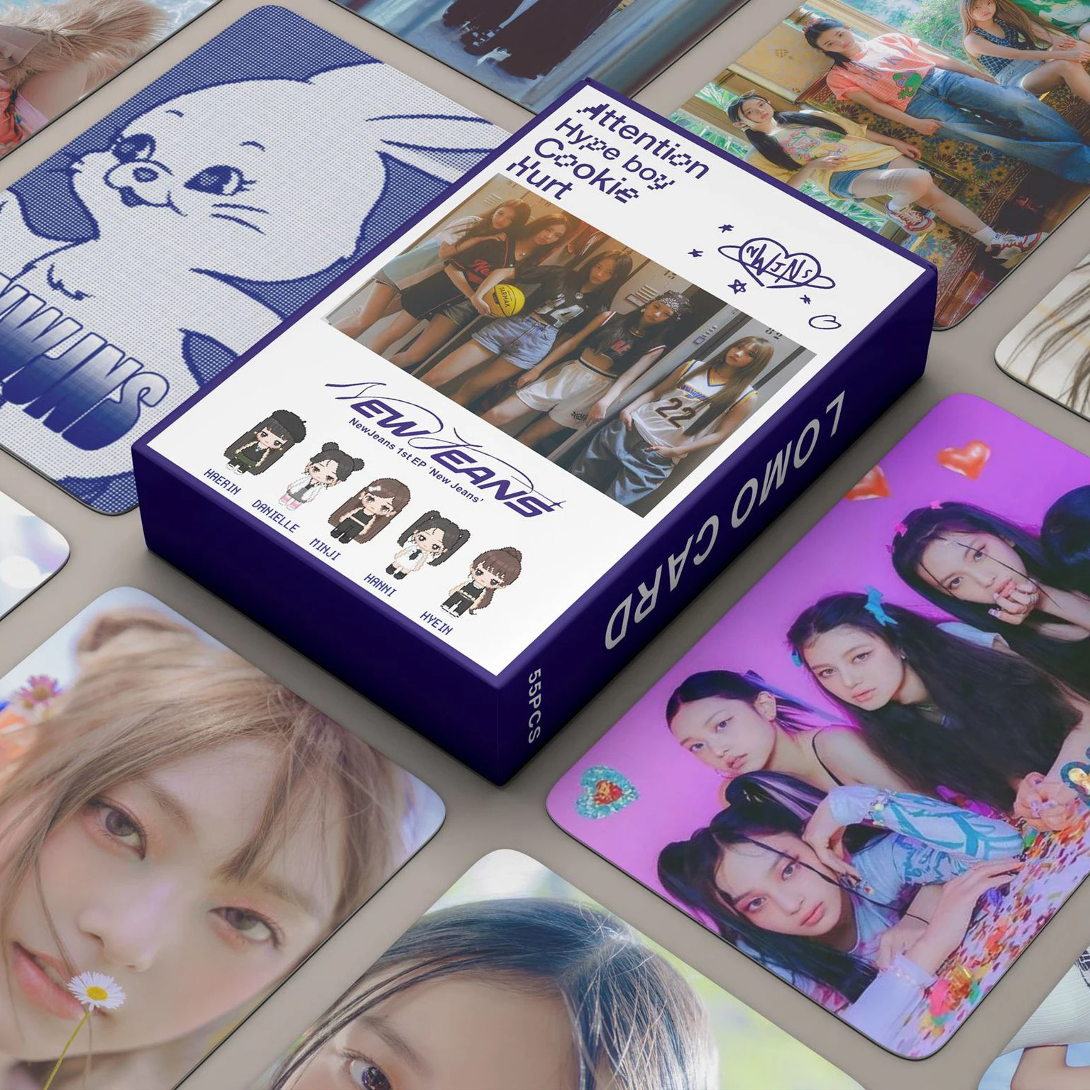 

55Pcs/Set Kpop NewJeans Postcards NEW OMG Album Cards Aespa LE SSERAFIM Stayc Kep1er aespa Lomo Cards For Fans Colle Ction