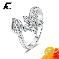 trendy ring 925 silver jewelry inlaid cubic zirconia gemstones open finger rings for women wedding bridal party gift wholesale