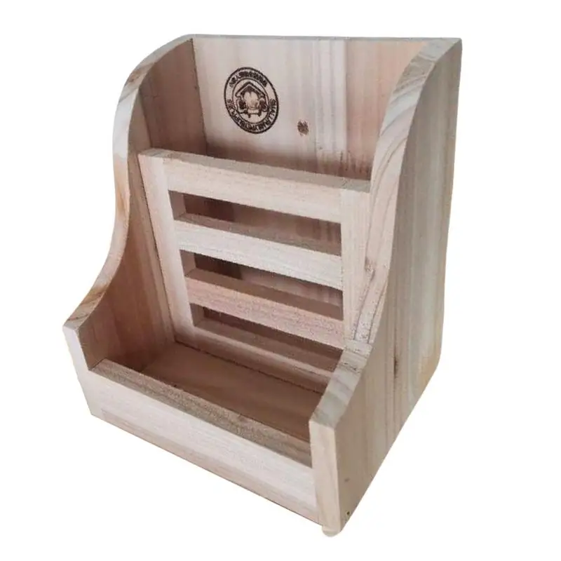 Двойной деревянный держатель для сена для морских свинок, деревянная кормушка для туалета, комбинированная Кормушка Для ректальных домашн...