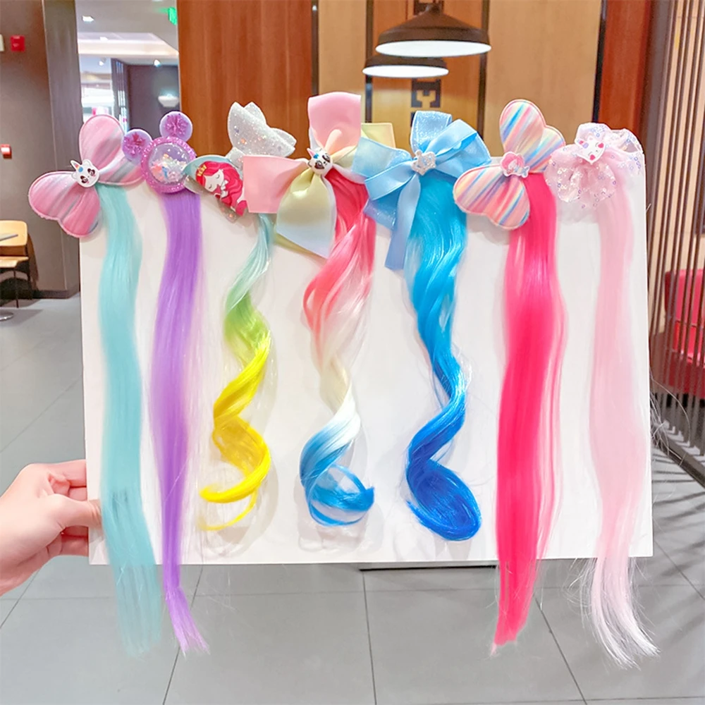 

2022 Sweet Colorful Hairpin Lovely Children Girls Hairclip Kids Cute Barrette Cartoon Extension Braider Rainbow Hair Accessories