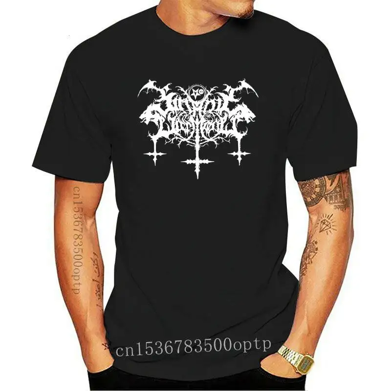 

Tee Men's Satanic Warmaster Band Black Metal Heavy Dark Logo Men's T-Shirts