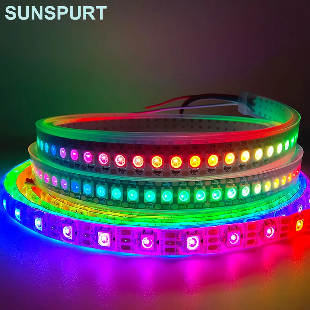 WS2811 2815 RGBW светодиодная ленсветильник 5050 SMD Адресуемая 30 60 144 светодиодная s Внешняя 1 IC управление 3 светодиода s яркая нормальсветодиодный Светодиодная лампа s DC12V