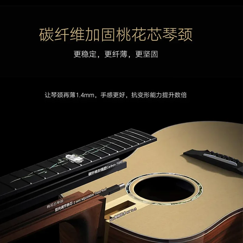 Фото Акустическая гитара Folk F0 full single board FS36, 41 дюйм, электрическая, модель B1 Karma A1, с одной декой. №4