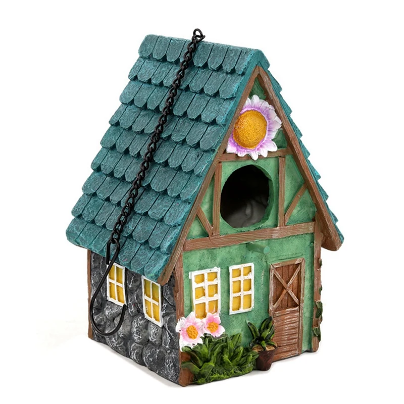 

Bird House For Outside, Hanging Garden Decorative Resin Bird House Garden Hanging Parrot Bird House For Porch Trees