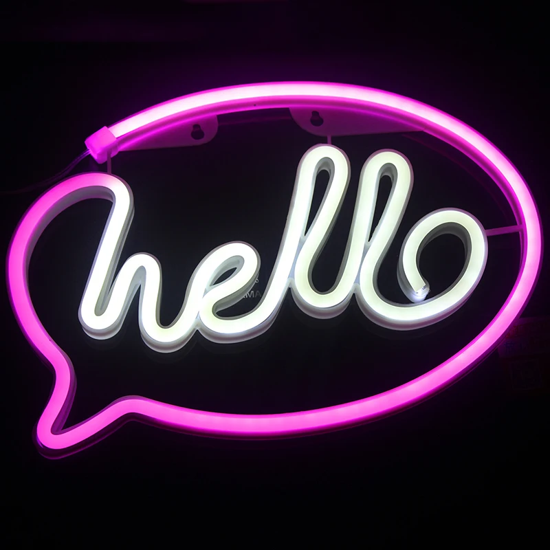 

HELLO LED Light Room Decoration Accessory Lights For Wall Decor