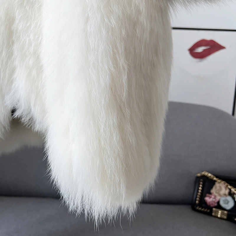 2022 Autumn Winter New Gradient Real Fur Coat Winter Women Handmade Double-sided Woven Fox Fur Coat Women's Fashion Fur Jacket