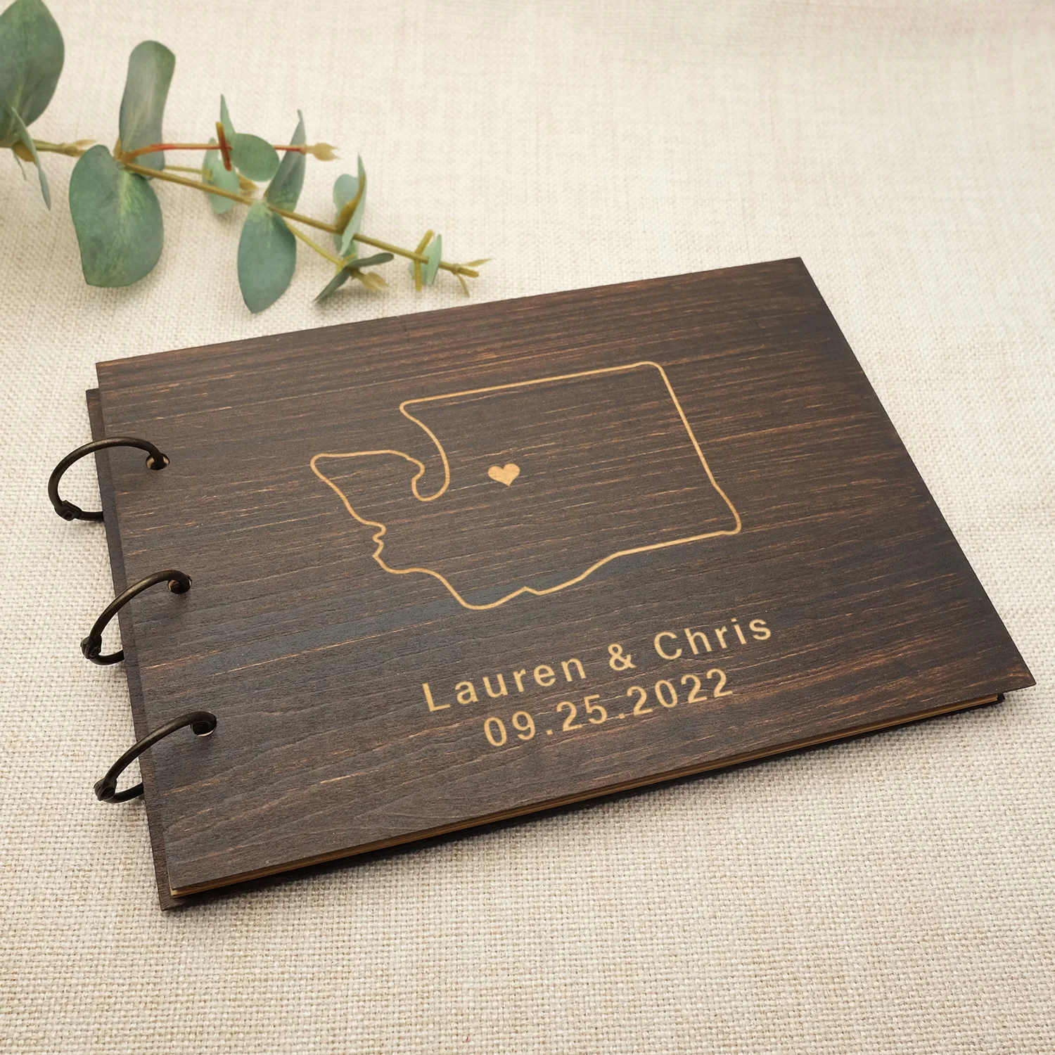 

Personalized Wedding Guest Book Customized Wood Guestbook Rustic Wedding Album Anniversary Birthday Party Wishes Signature Book