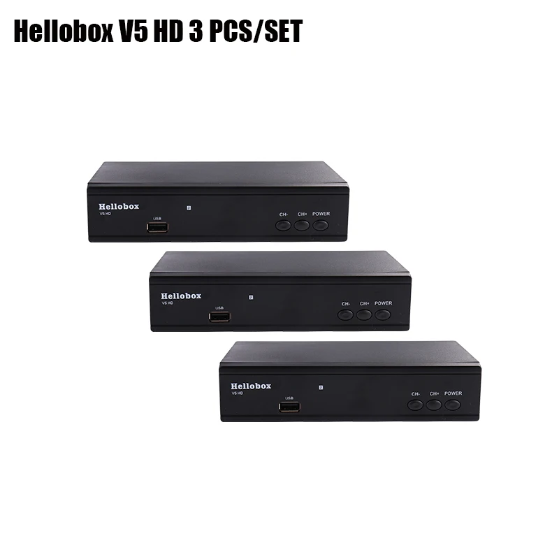 

3 PCS/SET Hellobox V5 Satellite TV Receiver PowrVu IKS Biss fully autoroll DVB S2 Built-in Satellite Finder HD Digital TV Box