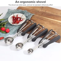 3 size ice cream scoop trigger metal cookie spoon ice ball mold non stick potatoes watermelon ice cream digger scoop tools
