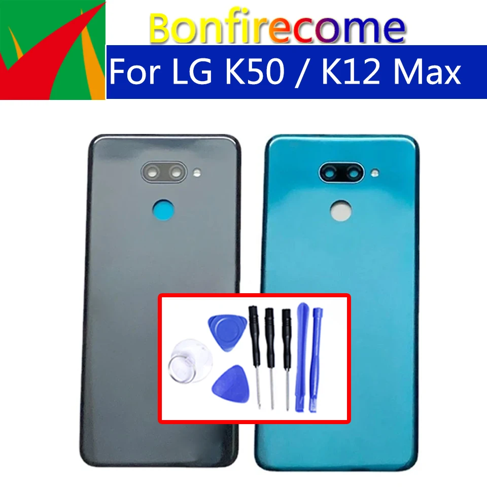 Новинка для LG K50 K12 Max Корпус Крышка батарейного отсека задняя крышка Шасси Корпус LMX520EMW с заменой объектива камеры