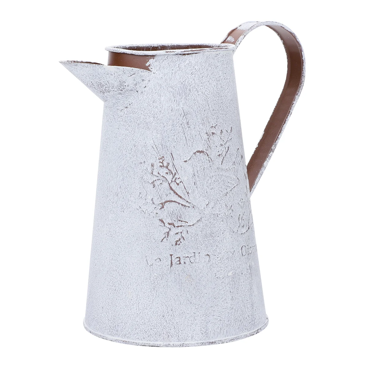 

Home Décor Garden Tin Jug Water Can Plants Large Floor Vase White Flower Vase Rustic Pitcher Watering Can