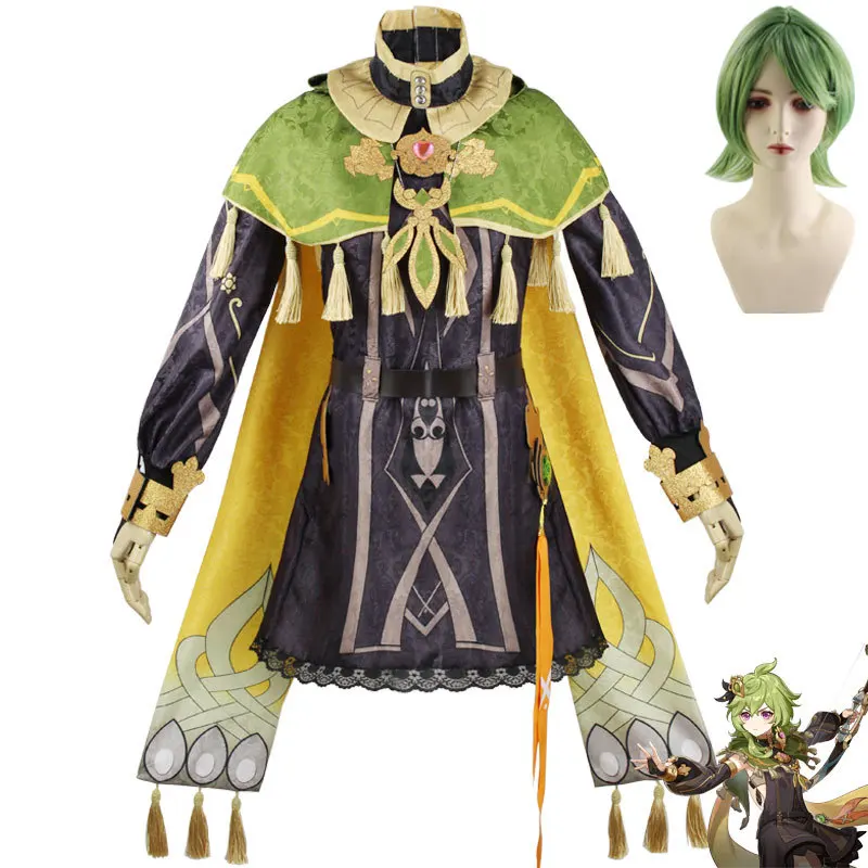 

Genshin Impact Sumeru Collei Cosplay Costume Wig Green Hair Genshin Collei Costumes Full Set Cosplay