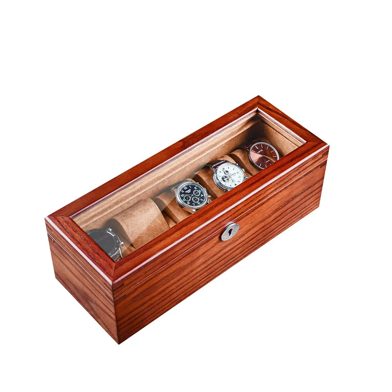 Nordic Luxury Watch Box Organizer Wooden Watch Box Case Wood Brown Storage Mechanical Display Box with Lock Gift Free Shipping