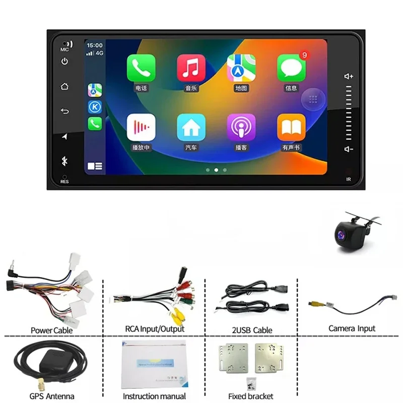 

4-64 ГБ 7 "8-ядерный автомобильный радиоприемник беспроводной Carplay для Toyota Hilux 2005-2014 Android авто головное устройство GPS BT управление рулевым колесом