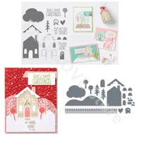 2022 new christmas love house metal cutting dies and clear stamps for decorating cozy cottage card album diy scrapbook embossing